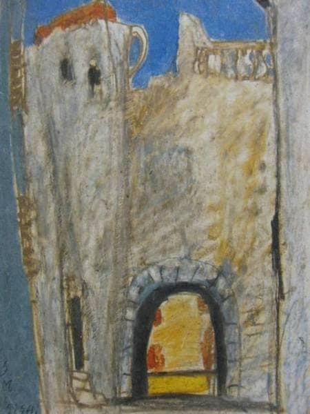 三岸節子、【カーニュ】、希少なデッサン・画集画、新品高級額・額装付