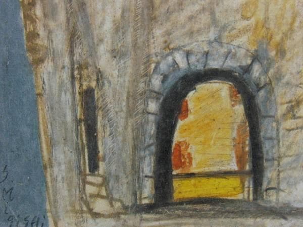 三岸節子、【カーニュ】、希少なデッサン・画集画、新品高級額・額装付