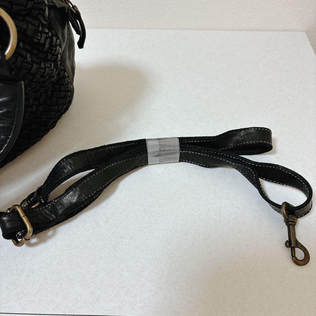 ブルーノロッシ イタリア製 ボストンバッグ ショルダーバッグ 黒 ブラック