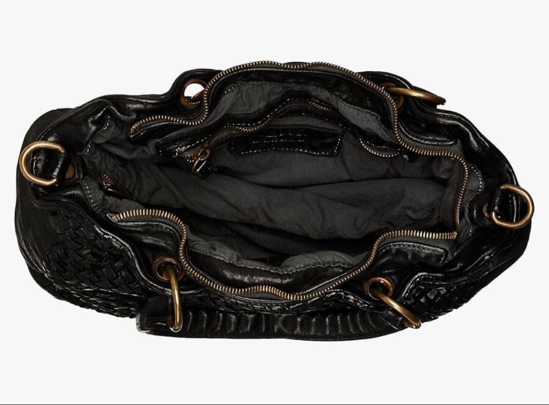 ブルーノロッシ イタリア製 ボストンバッグ ショルダーバッグ 黒 ブラック