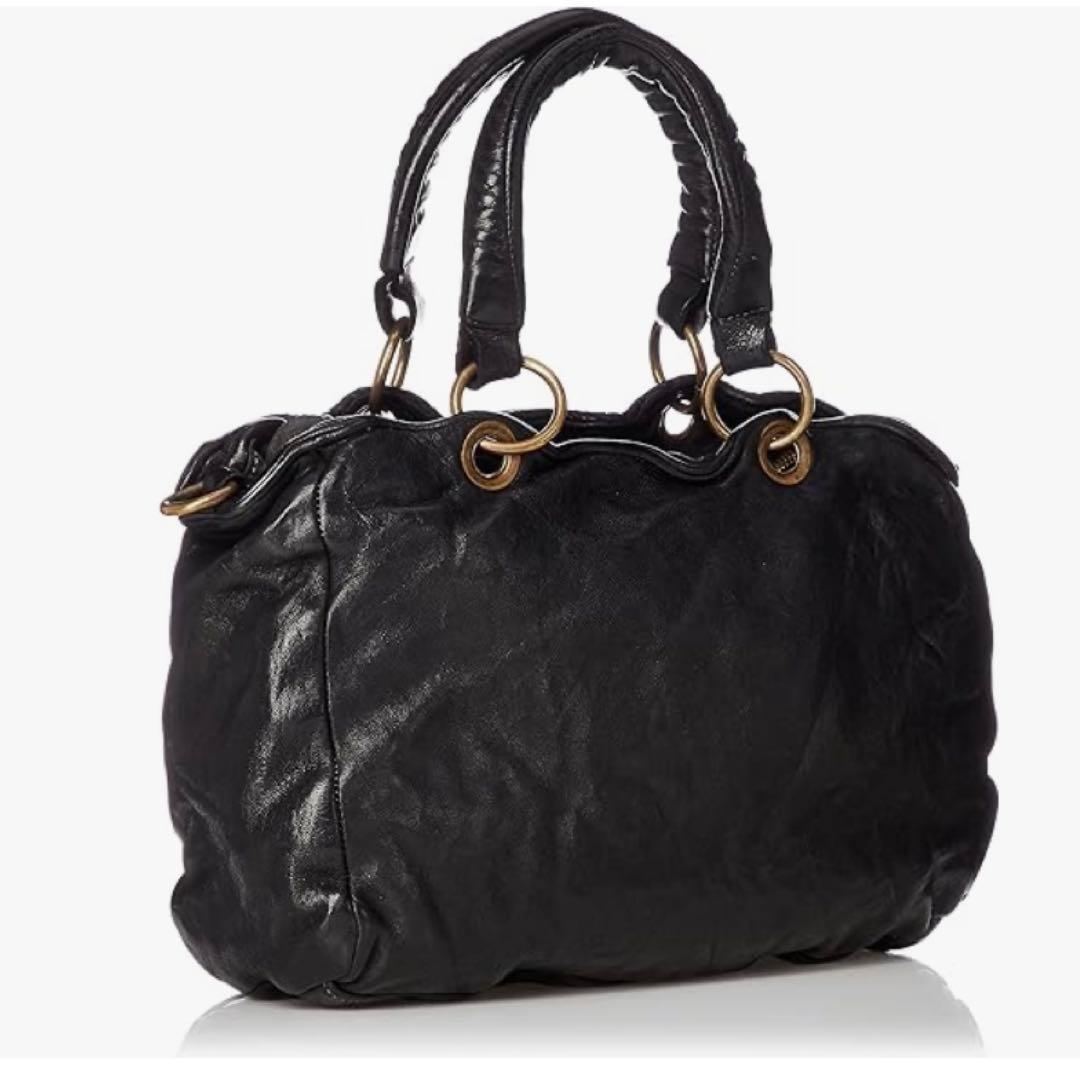 ブルーノロッシ イタリア製 ボストンバッグ ショルダーバッグ 黒 ブラック