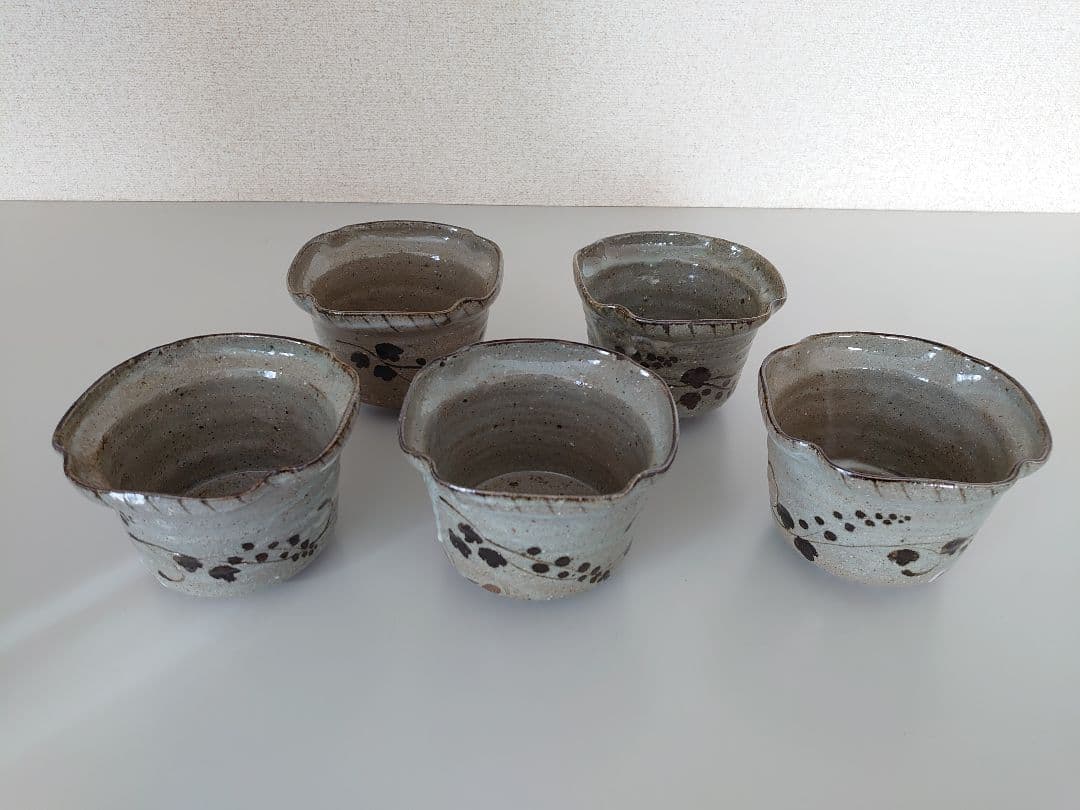 古松淳志作 「絵唐津蔓草文四方深向付」５客