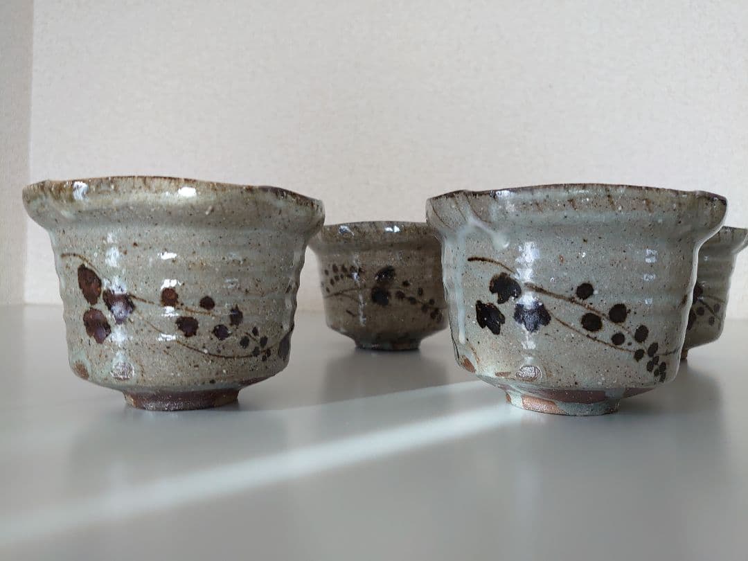 古松淳志作 「絵唐津蔓草文四方深向付」５客