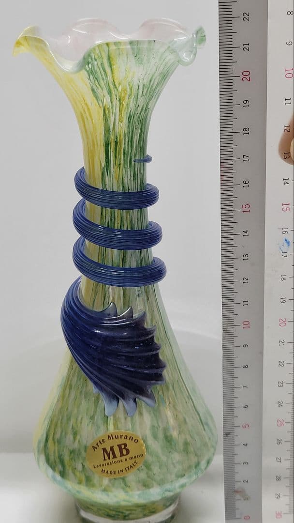 イタリアArte Murano ムラーノ ベネチアンガラス 花瓶 フラワーベース