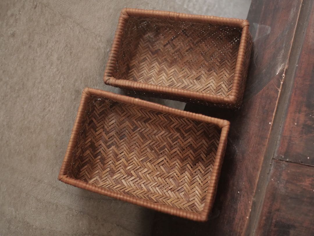 カゴ　つづら　行李　弁当箱　古家具　古道具　アンティーク　昭和レトロ