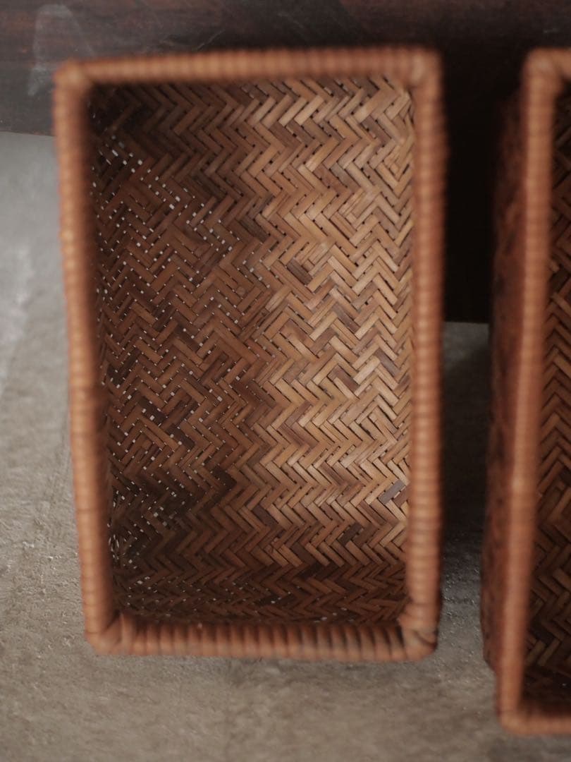 カゴ　つづら　行李　弁当箱　古家具　古道具　アンティーク　昭和レトロ