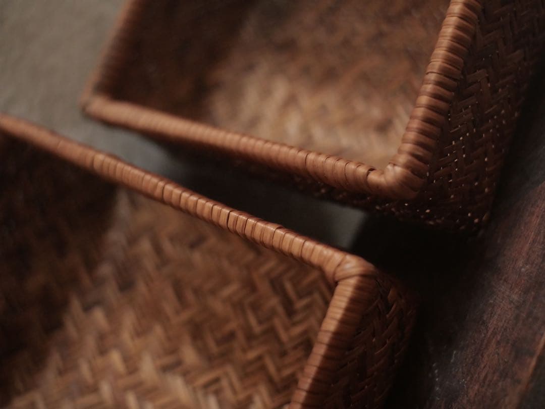 カゴ　つづら　行李　弁当箱　古家具　古道具　アンティーク　昭和レトロ