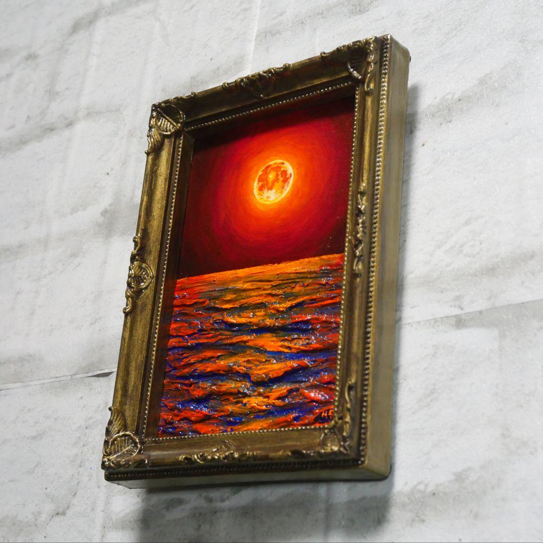 油絵 油彩 油彩画 絵 絵画 ミニ絵画【神秘的な夜】