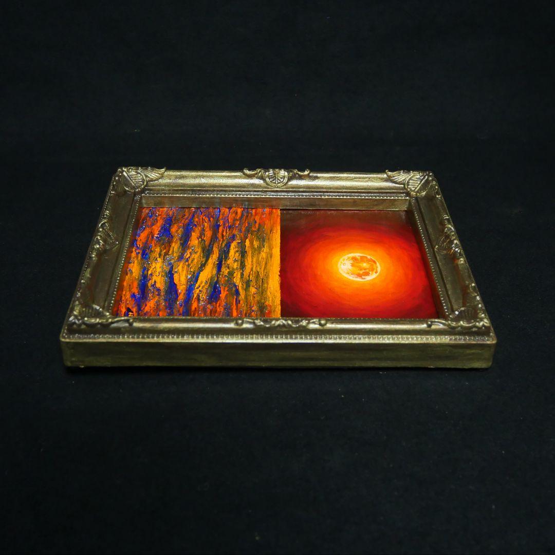 油絵 油彩 油彩画 絵 絵画 ミニ絵画【神秘的な夜】