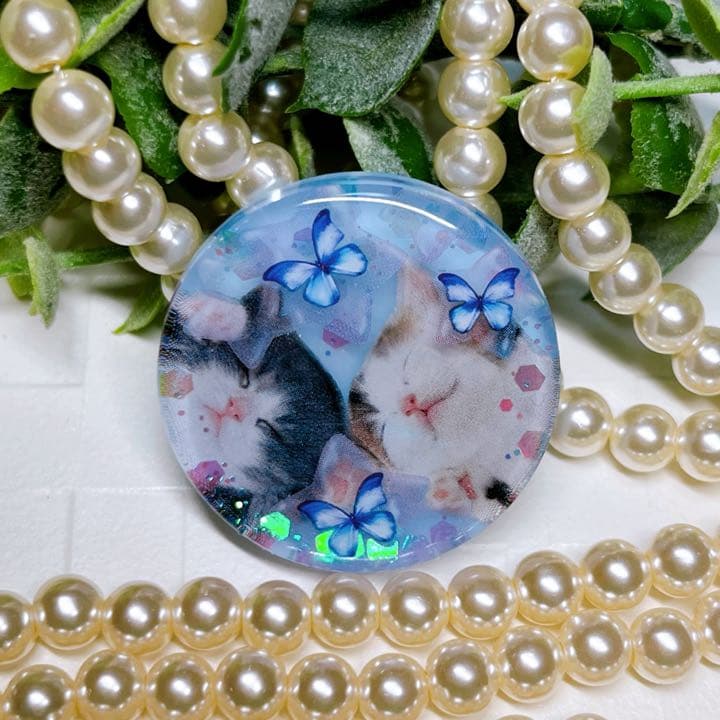 ひなた様お取置きです。レジンヘアゴム おねむな猫ちゃんNo.398