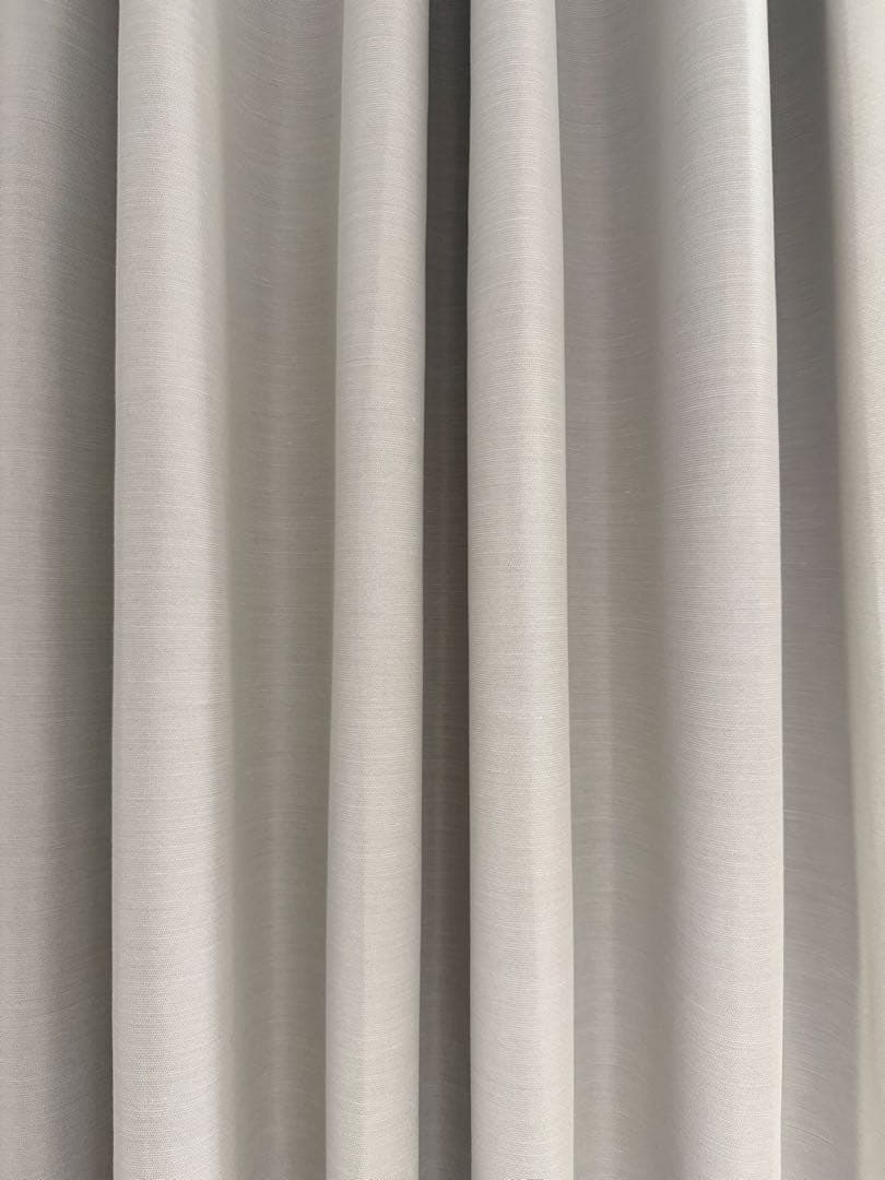 ［美品］サンゲツ　グレー　遮光カーテン(レース付き)