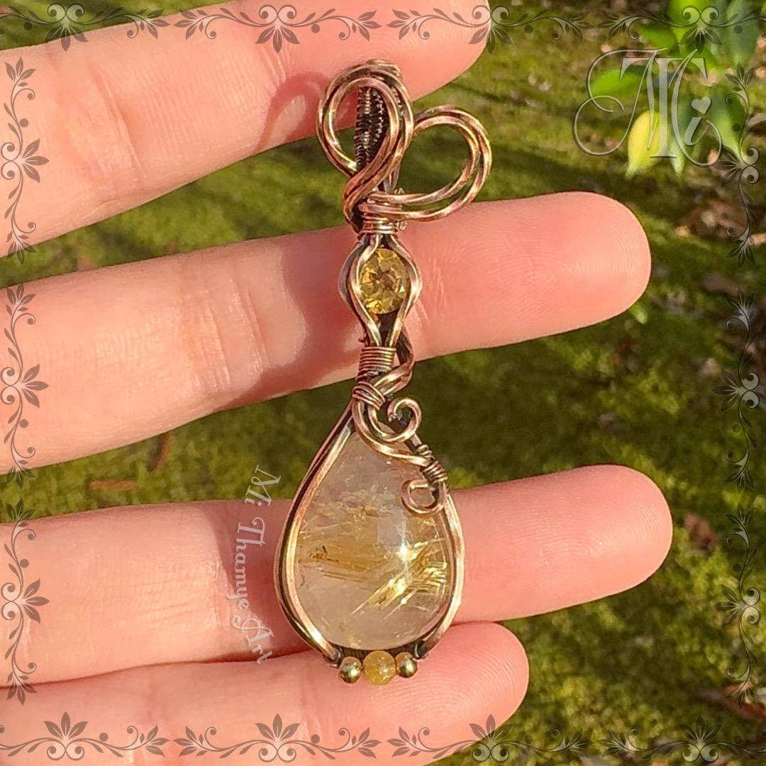 ルチルクォーツ+シトリン・ネックレス (MT79)