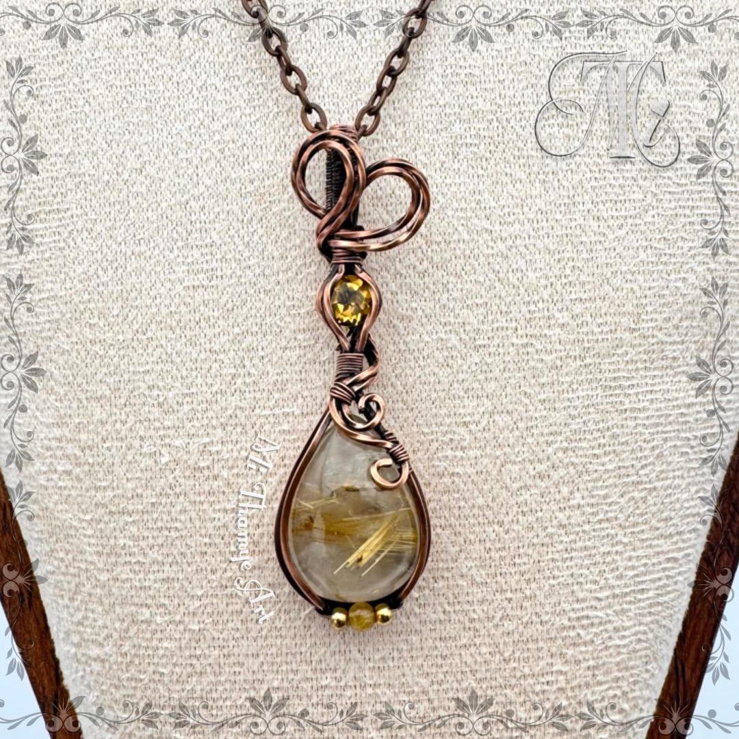 ルチルクォーツ+シトリン・ネックレス (MT79)