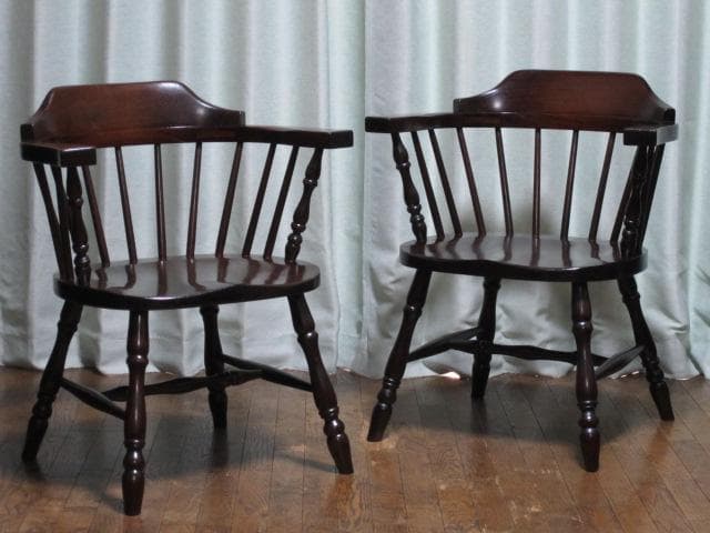美品 九州民芸家具 ミズメザクラ 無垢材 キャプテンチェア a/ウィンザーチェア