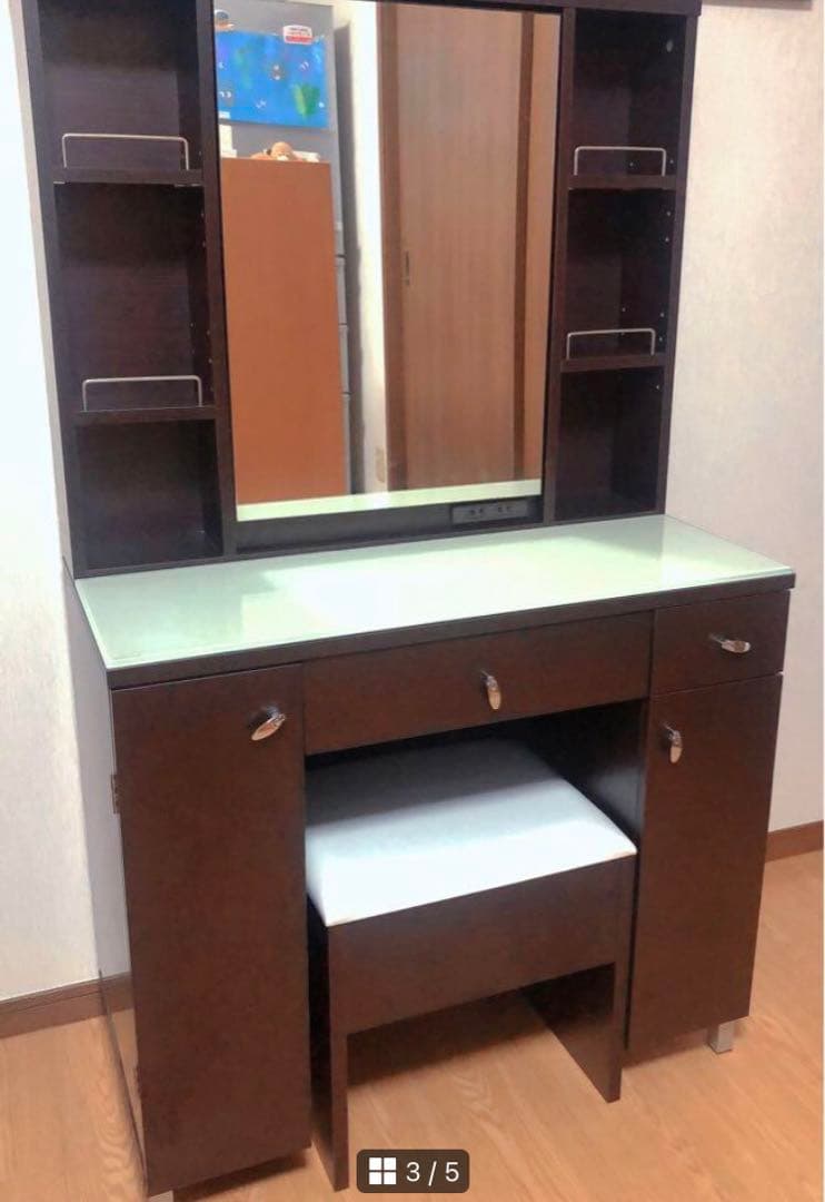 半額以下！！引き取り限定☆ ニトリ　ドレッサー【コナ】両脇棚