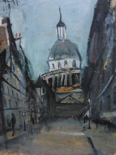 佐伯祐三、【パンテオン寺院】、希少画集画、新品高級額・額装付