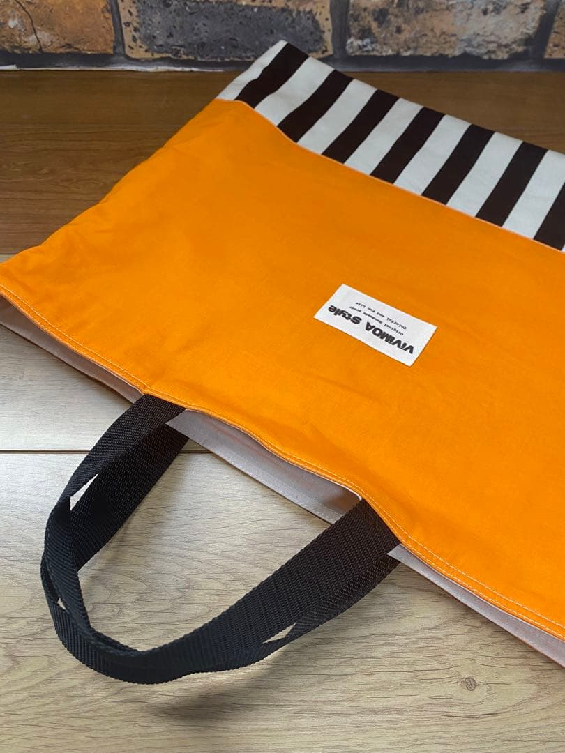 non_ho3　入園入学グッズ　オレンジ×黒ストライプ　ViViMOA