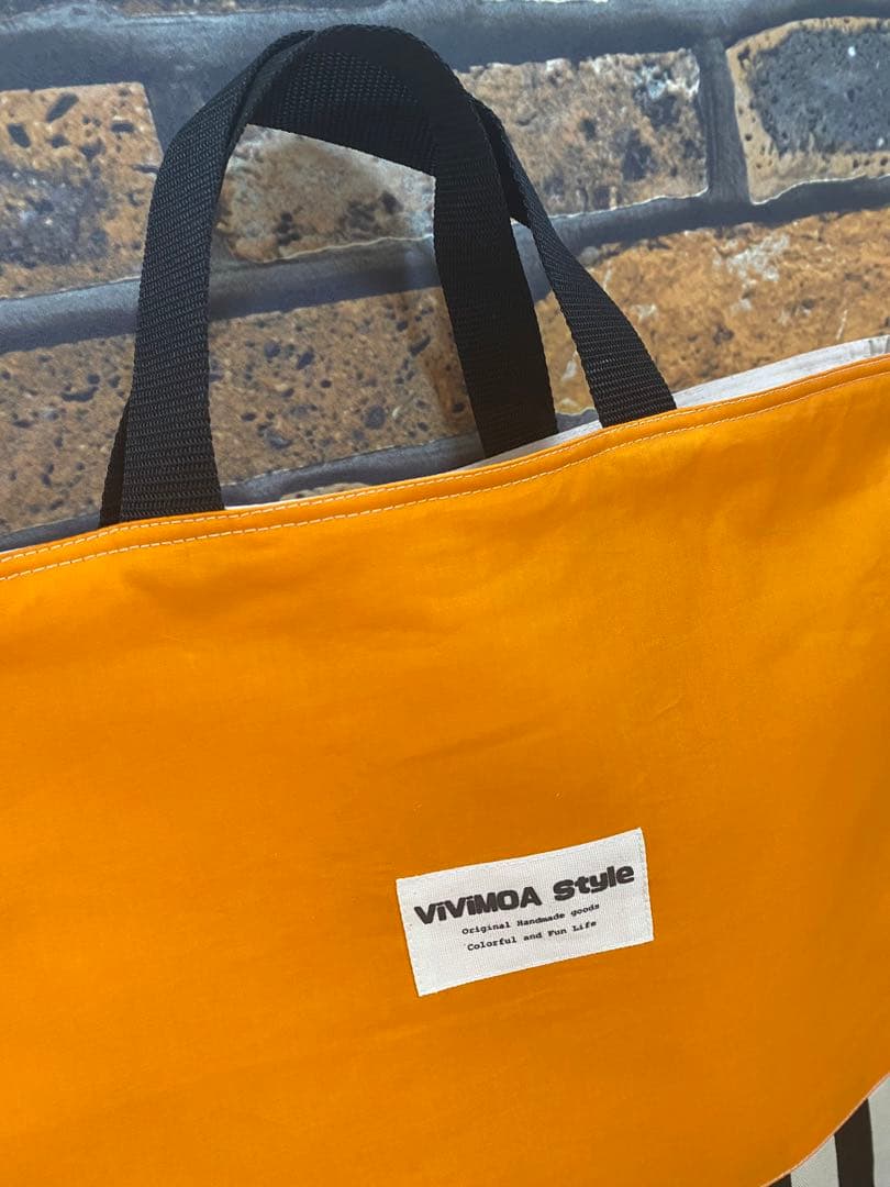 non_ho3　入園入学グッズ　オレンジ×黒ストライプ　ViViMOA