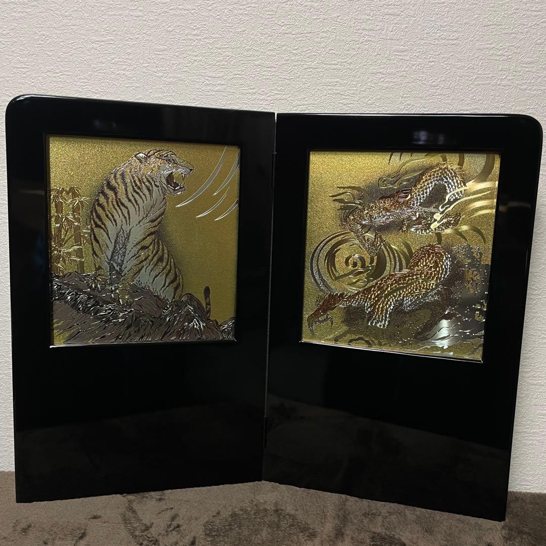 五月人形 兜飾り 虎龍屏風 貴翔作