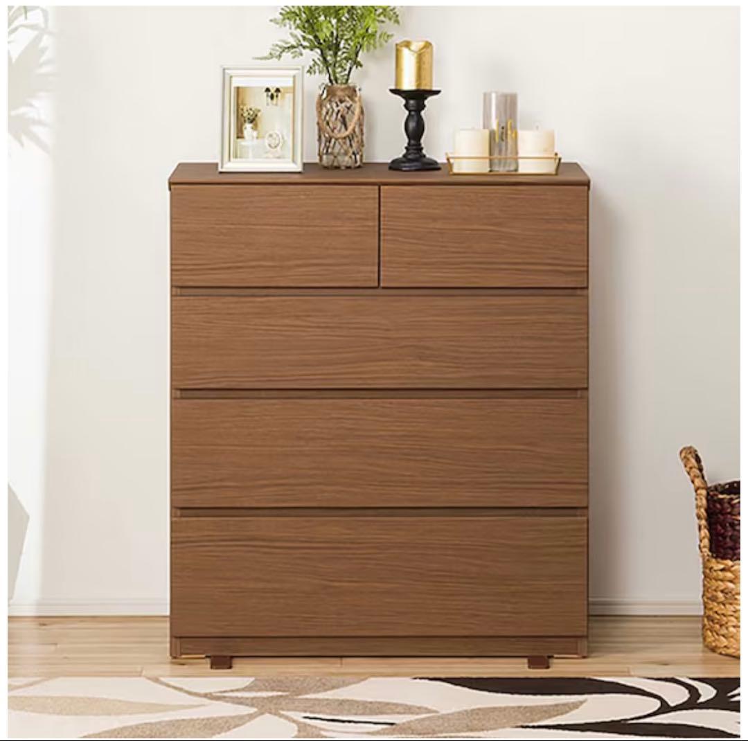 ニトリ ローチェスト(クエス80-4LC DBR)