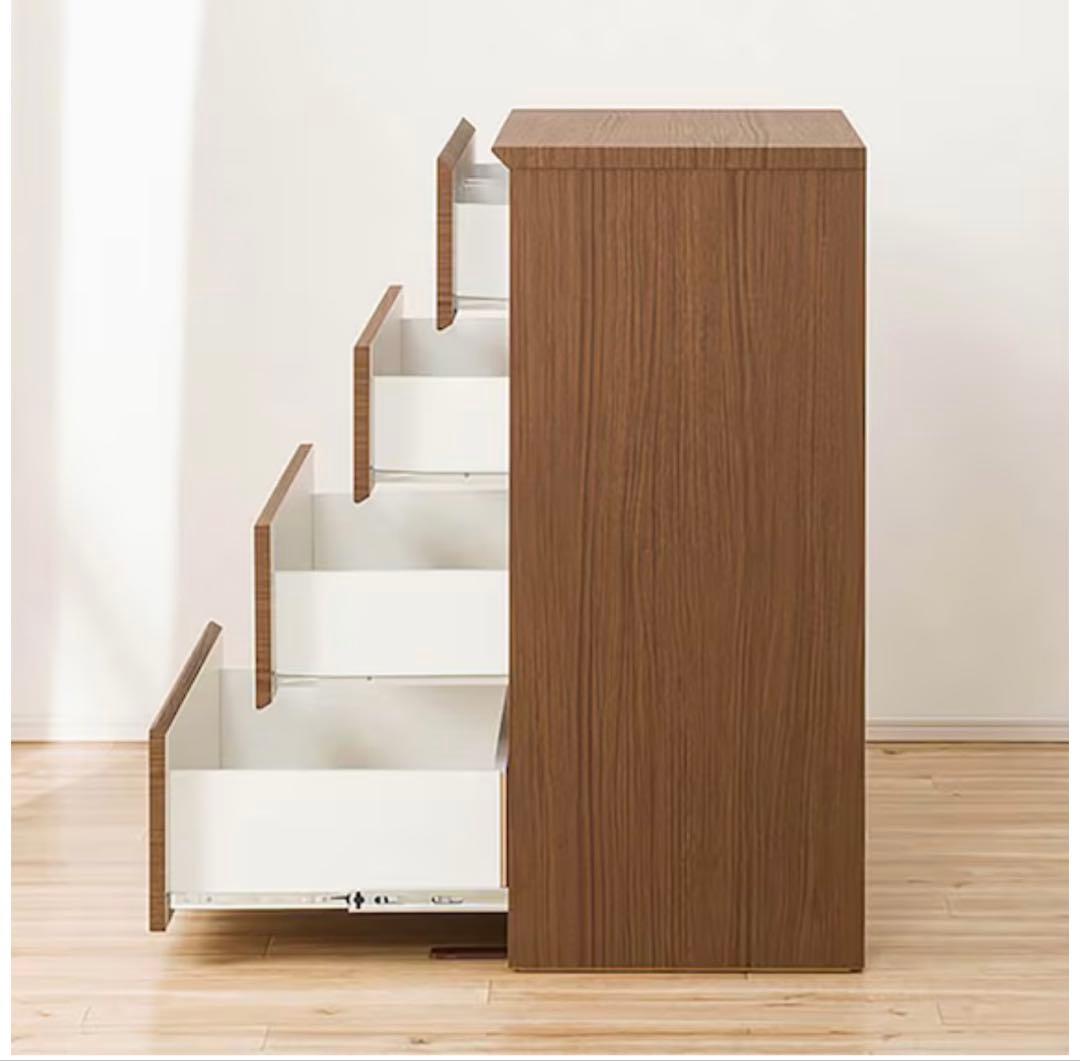 ニトリ ローチェスト(クエス80-4LC DBR)