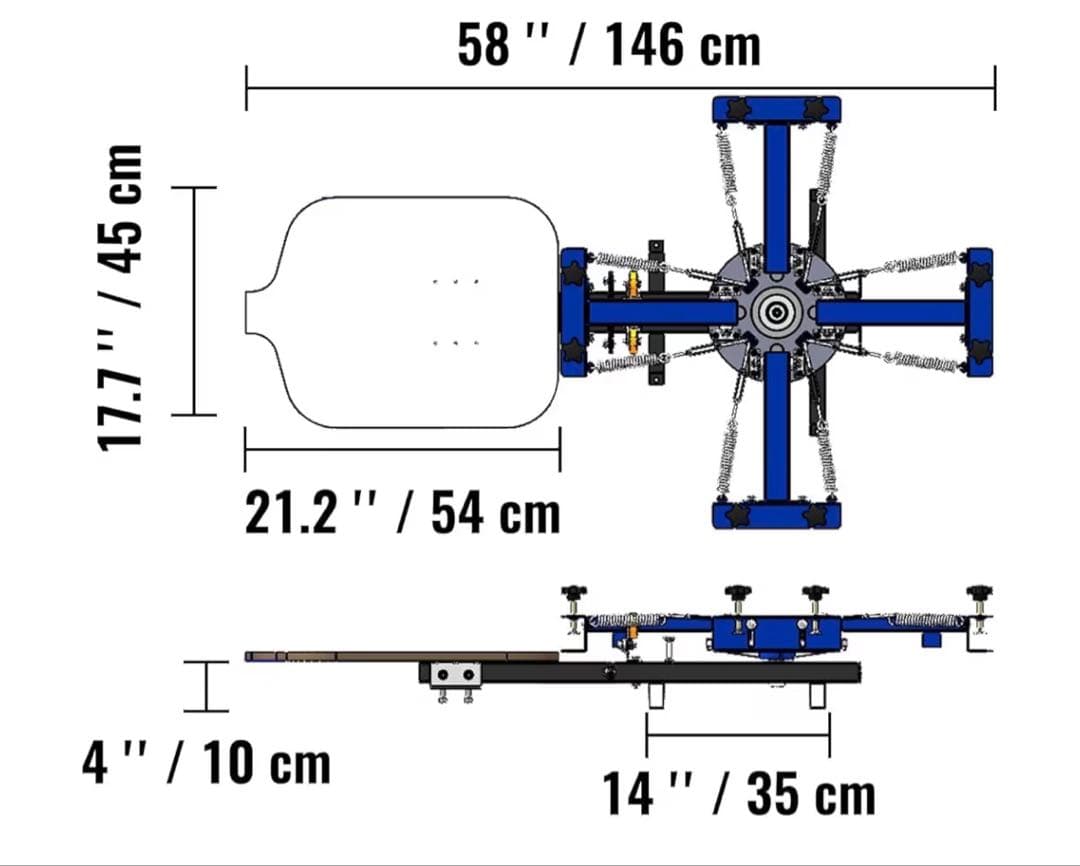 シルクスクリーン 印刷機 4色1ステーション 360°回転式｜Tシャツプリント