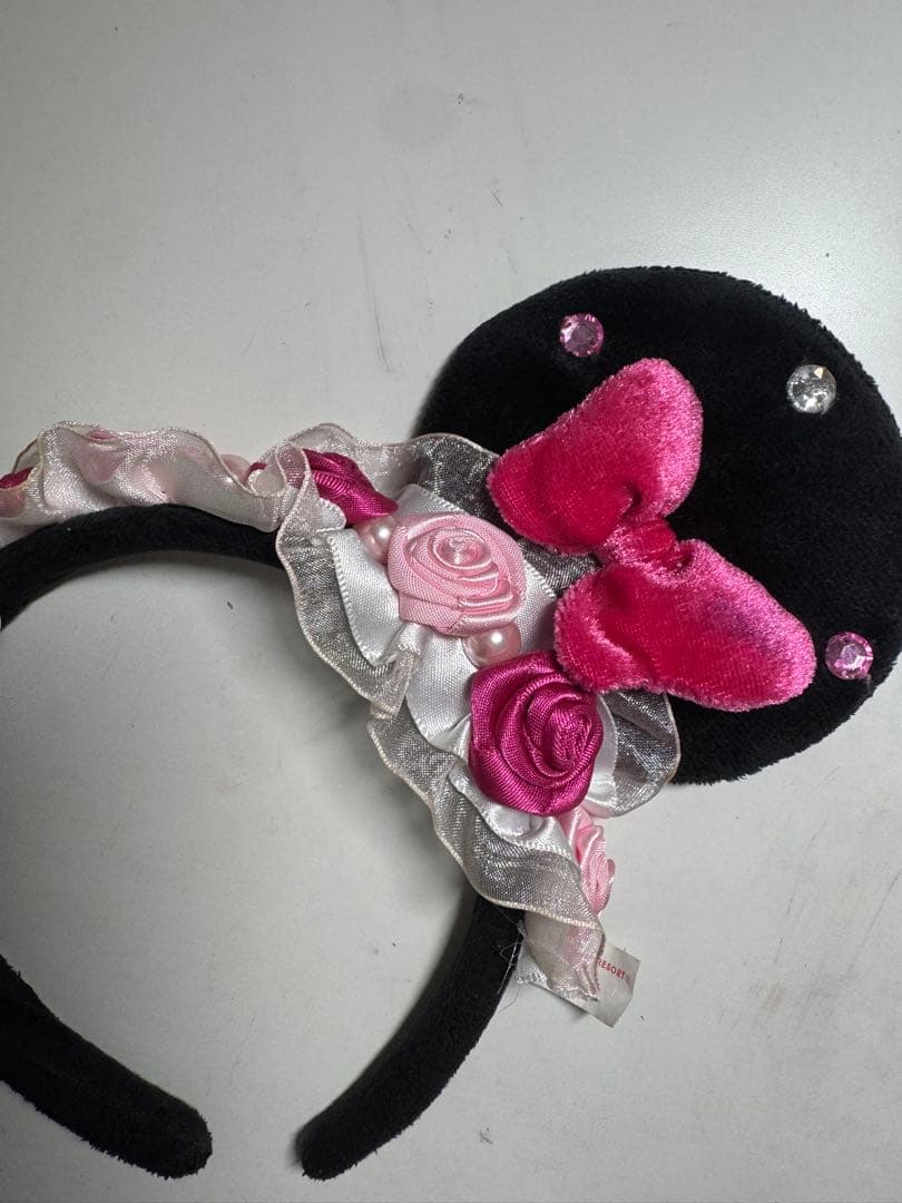 ディズニー カチューシャ ミニー バラ ピンク フリル