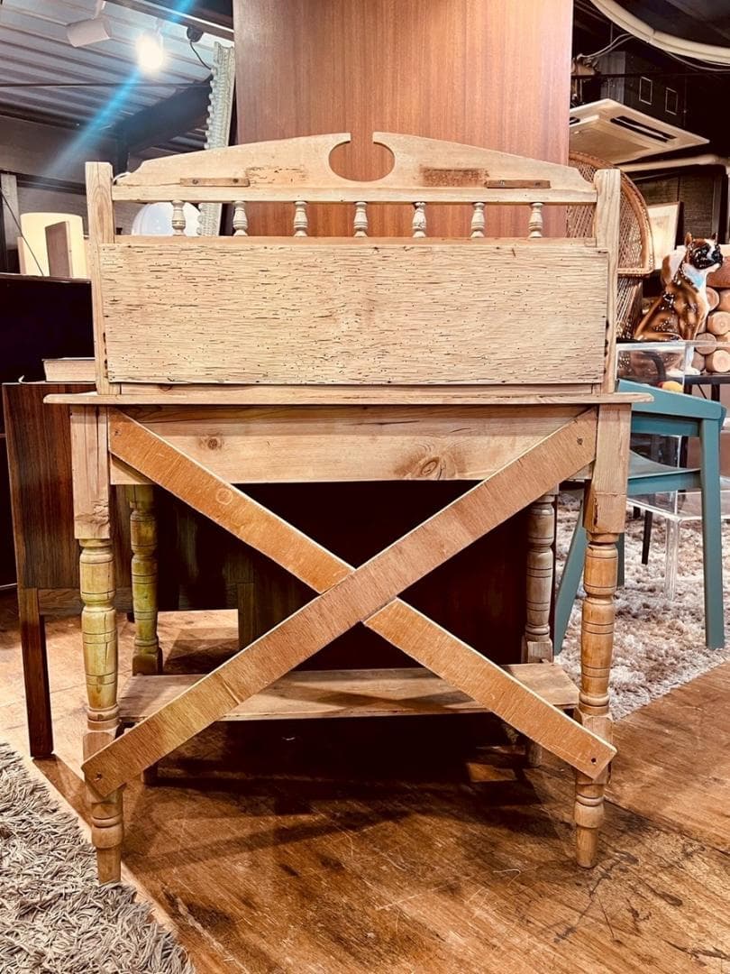 シャビーシック アンティークタイルデザイン デスク コンソールテーブル 飾り棚