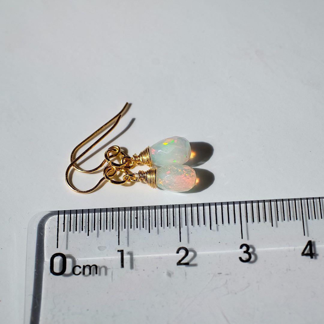 14kgfエチオピアオパールドロップピアス/いや