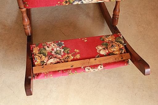 ビンテージ　東洋家具製　ロッキングチェア　オットマン付き　花柄　TOYO