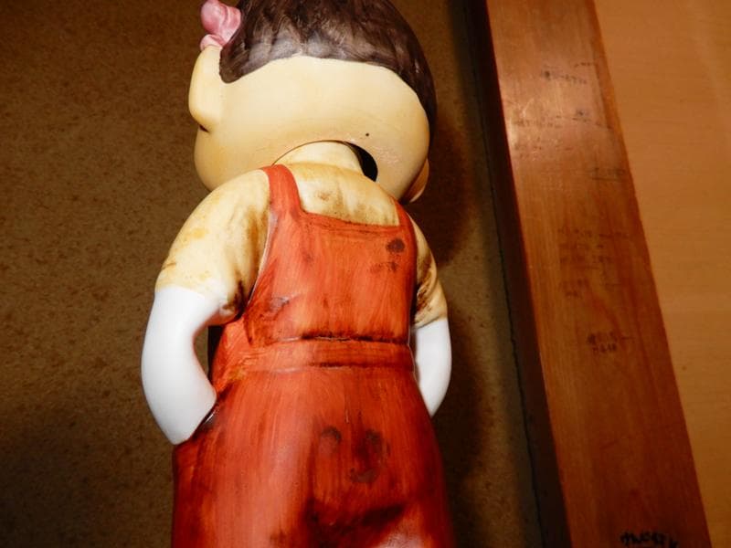 不二家 ミルキー ペコちゃん 昭和レトロ 陶器製 首振り人形 ビンテージ 希少品