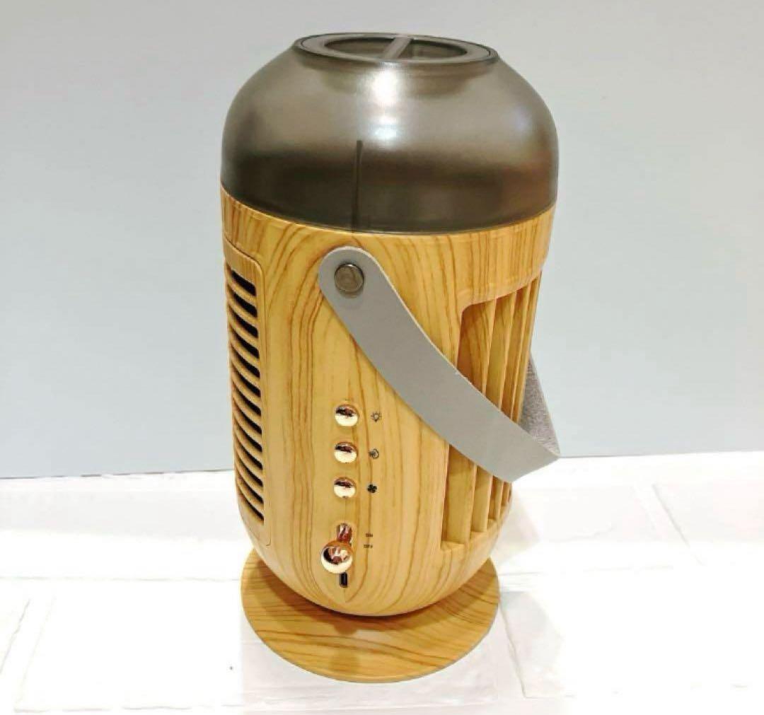 ✳️卓上冷風機　リモコン付き USBデスクトップ冷却ファン　木目