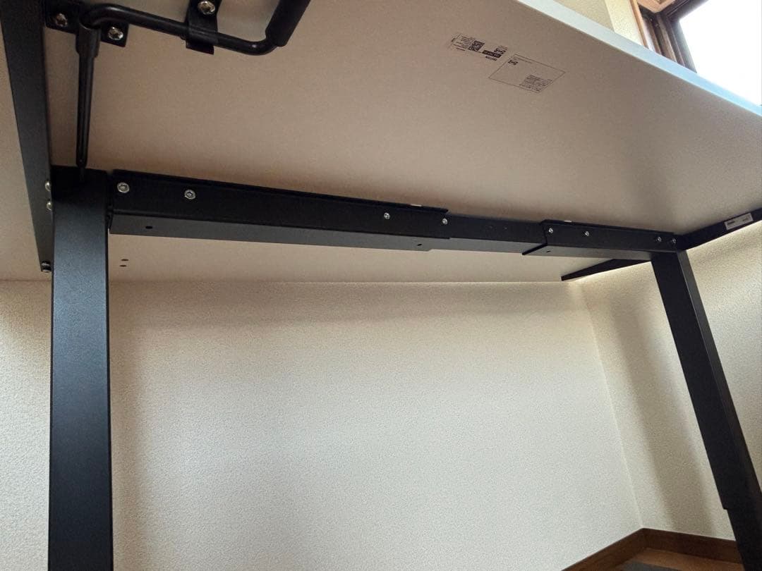 組立済 IKEA TROTTEN昇降式デスク160x80cmホワイト/チャコール