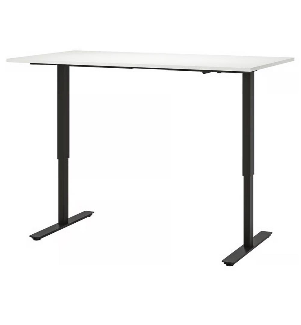 組立済 IKEA TROTTEN昇降式デスク160x80cmホワイト/チャコール