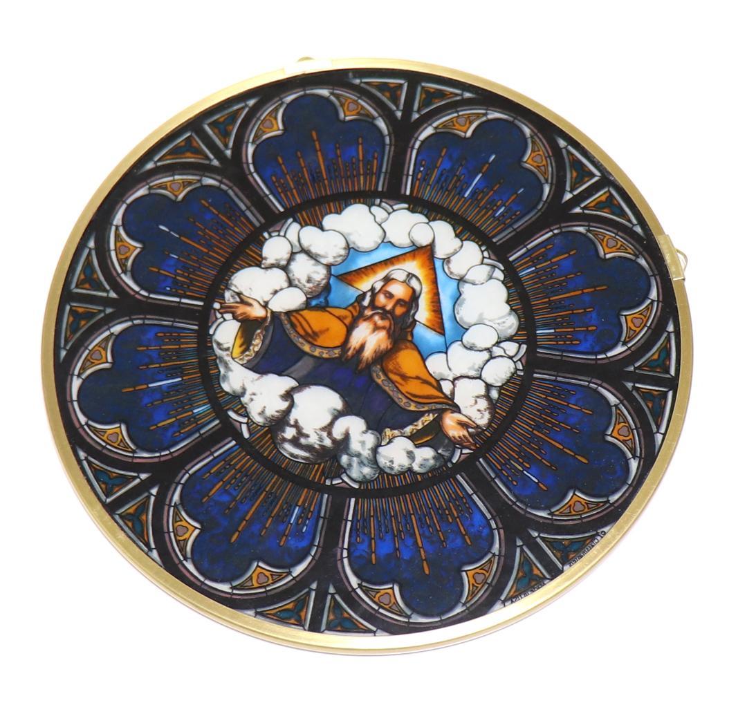 新品未使用 父なる神ヴィンテージ ステンドグラス イエス キリスト ティファニー