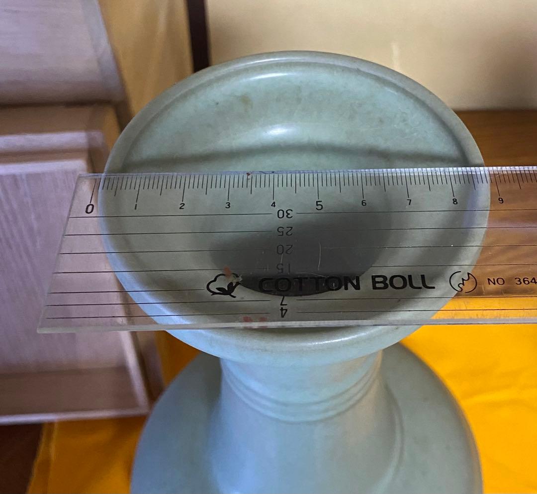 d*7様 人間国宝 中島宏　作　花入　花瓶　旧家蔵出 一点物　青磁 桐箱 茶道具