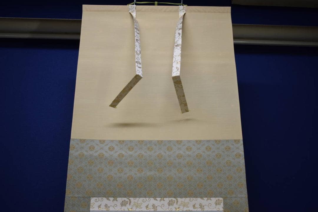 複製/狩野探幽/海常に尾長鳥/工芸/桐共箱付/布袋屋掛軸HH-933