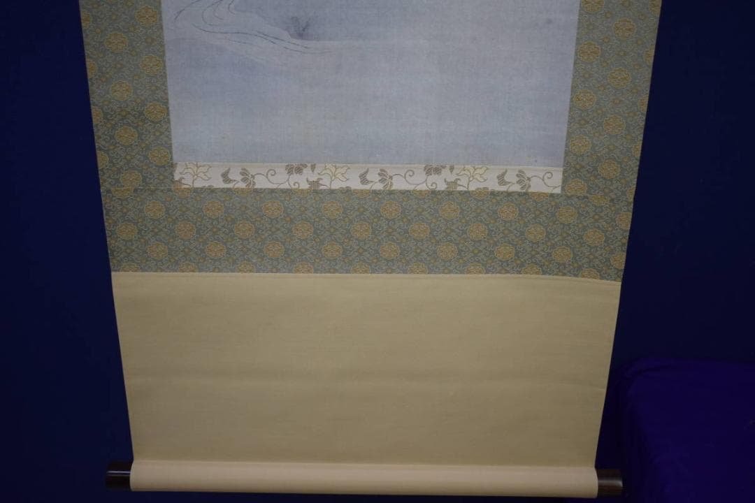 複製/狩野探幽/海常に尾長鳥/工芸/桐共箱付/布袋屋掛軸HH-933