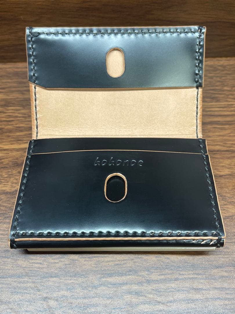 手縫い名刺入れ 新喜皮革製コードバン　K04