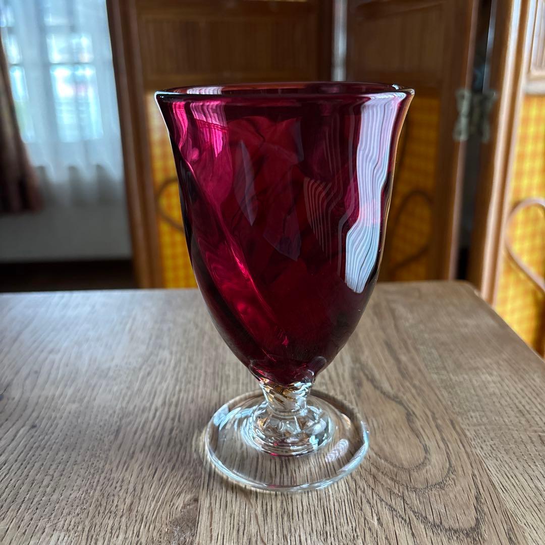 倉敷ガラス　作家もの　手吹きガラス　1客　新品未使用　民芸品　工芸品