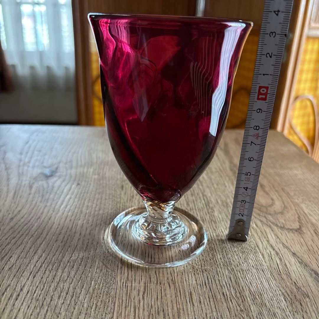 倉敷ガラス　作家もの　手吹きガラス　1客　新品未使用　民芸品　工芸品