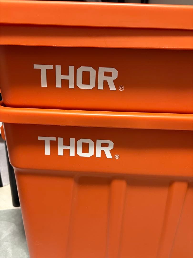 2/28まで　ソー　75L 2個セット　天板付き　コンテナ　オレンジ