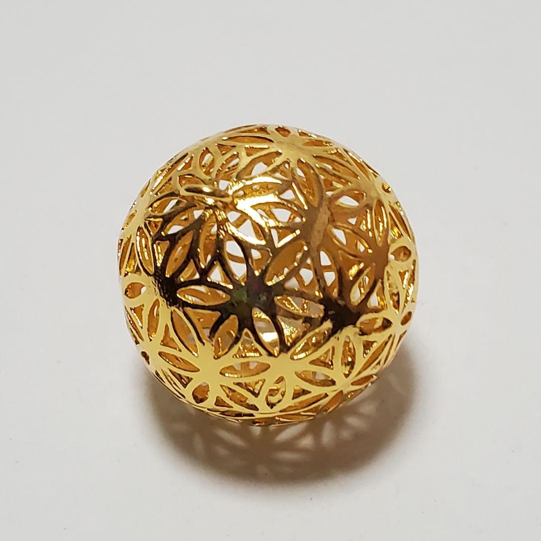 2793・10こ　フラワーオブライフ立体チャーム　空洞タイプ　アクセサリーパーツ