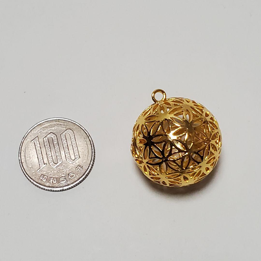 2793・10こ　フラワーオブライフ立体チャーム　空洞タイプ　アクセサリーパーツ