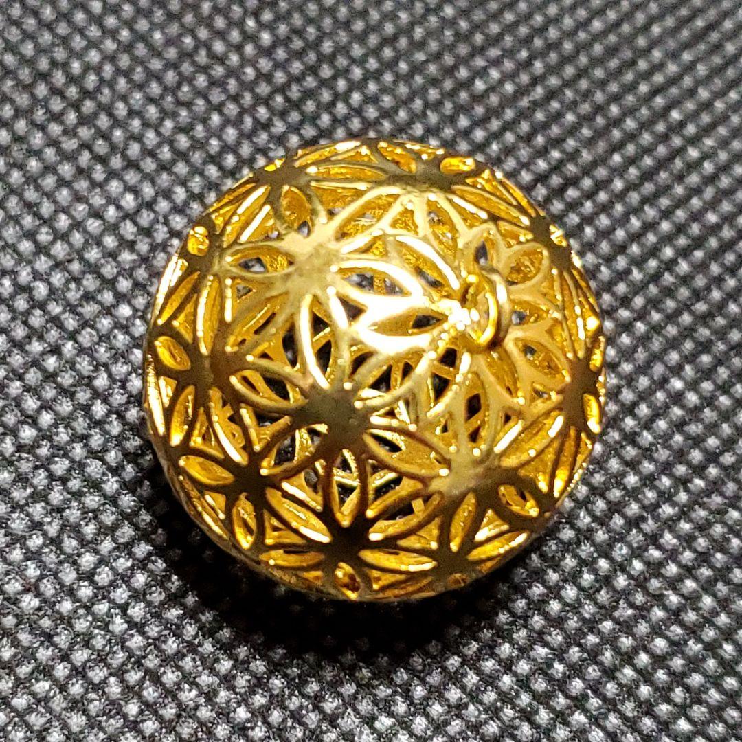 2793・10こ　フラワーオブライフ立体チャーム　空洞タイプ　アクセサリーパーツ