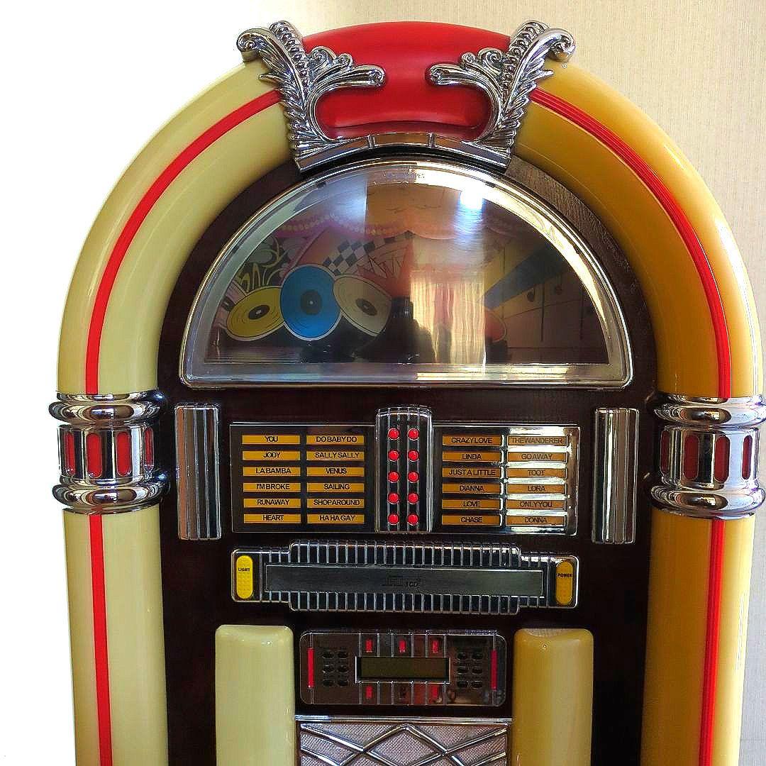 フルサイズジュークボックス型CDラジオ ネオン付 インテリア CD使用不能