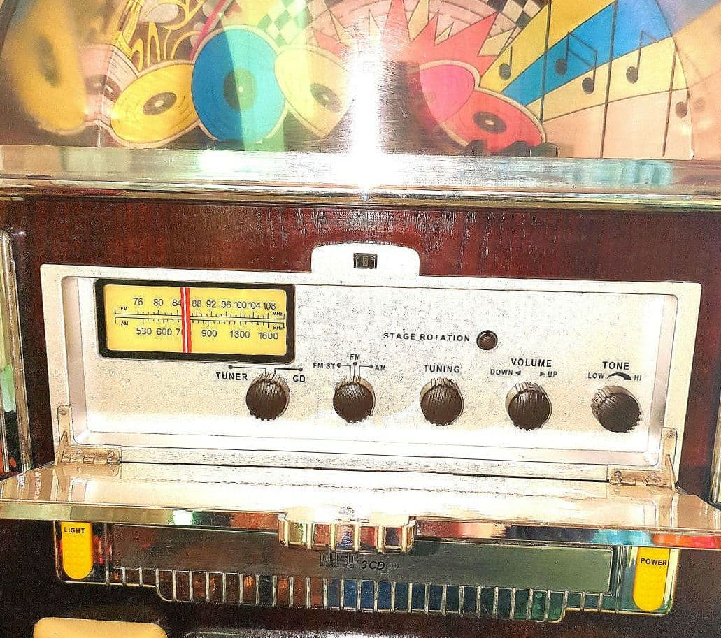 フルサイズジュークボックス型CDラジオ ネオン付 インテリア CD使用不能