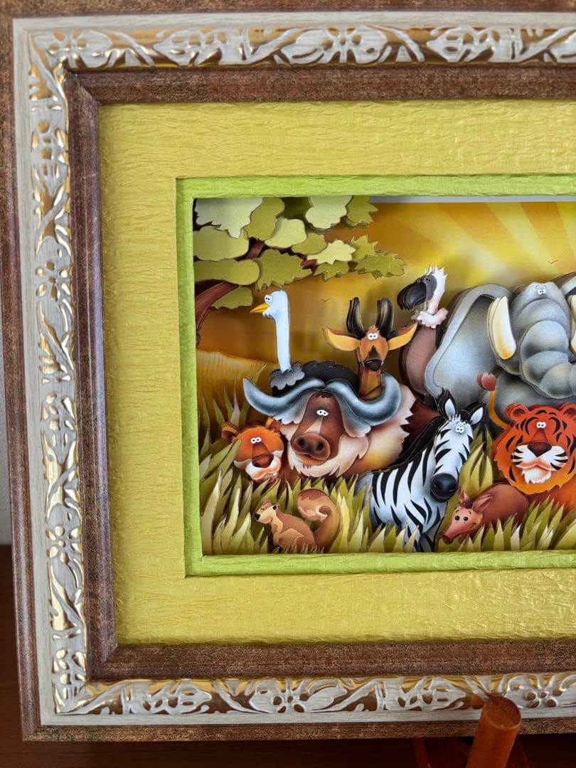 シャドーボックス完成品　　　　　　　　　　サファリの動物