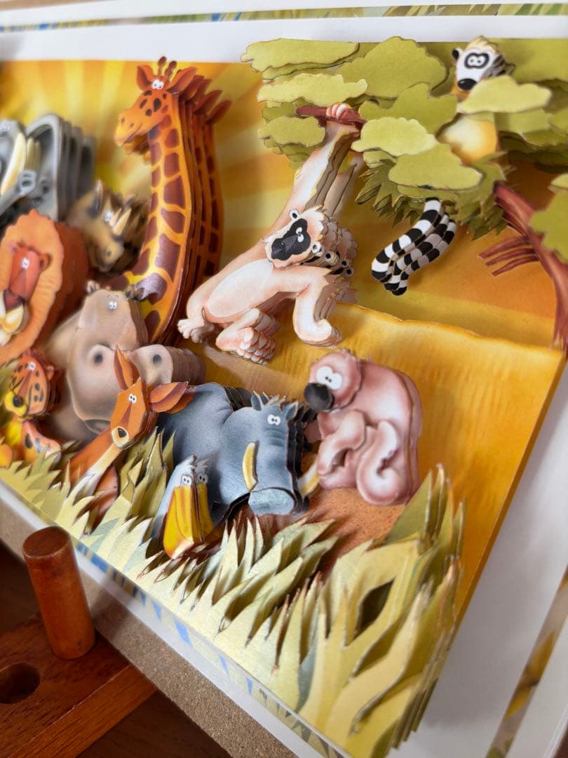 シャドーボックス完成品　　　　　　　　　　サファリの動物