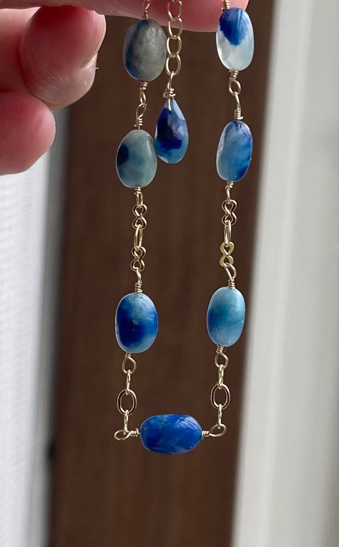 綺麗アフガナイトのブレスレット14kgf